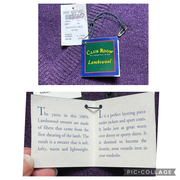 Club Room 100% Lambswool V-Neck Grandpa Career Collegiate Sweater - NWT - Sz XL - Picture 4 of 13